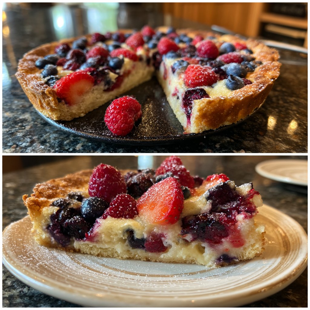 Blechkuchen mit Beerenmix