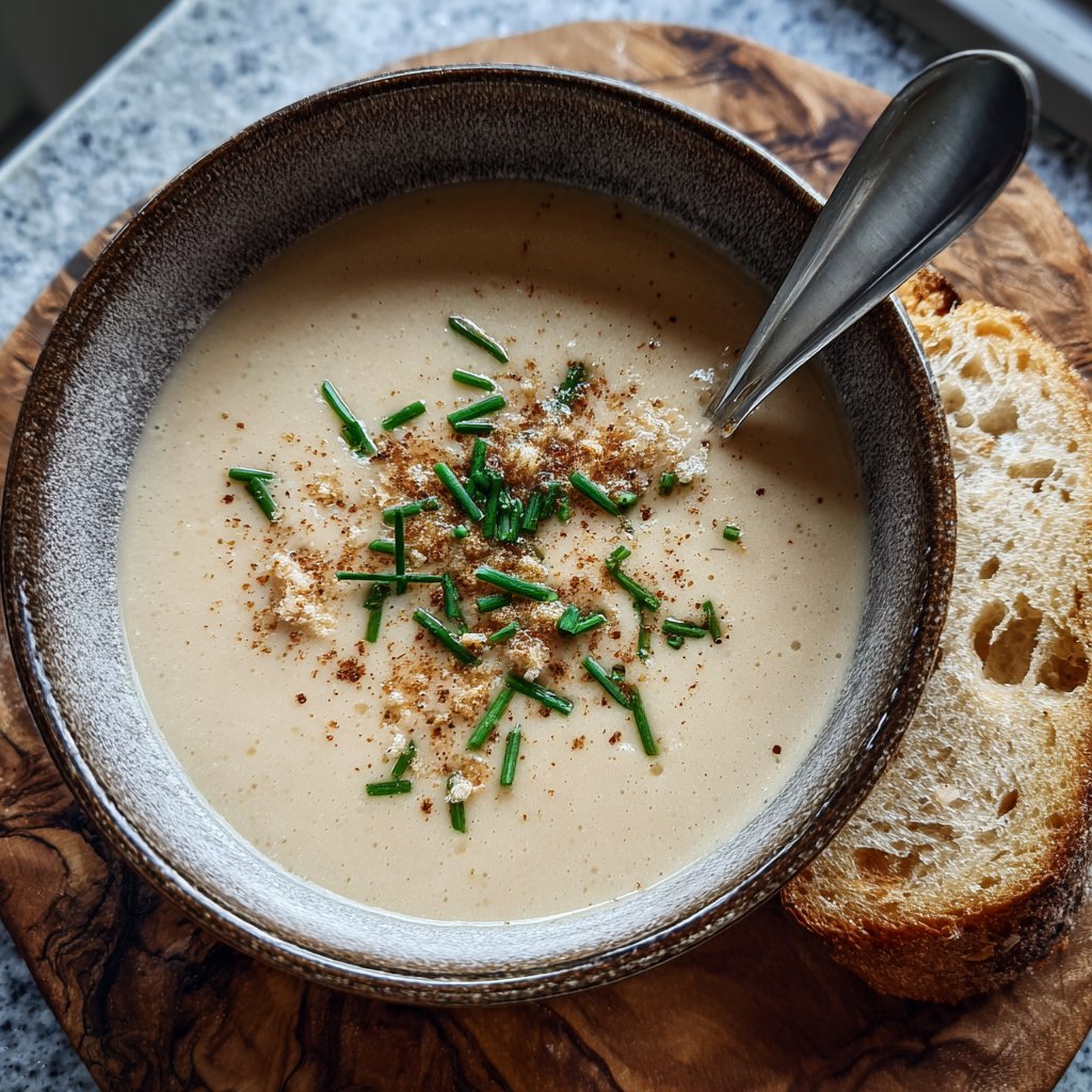 Cremige Blumenkohlsuppe mit Muskat