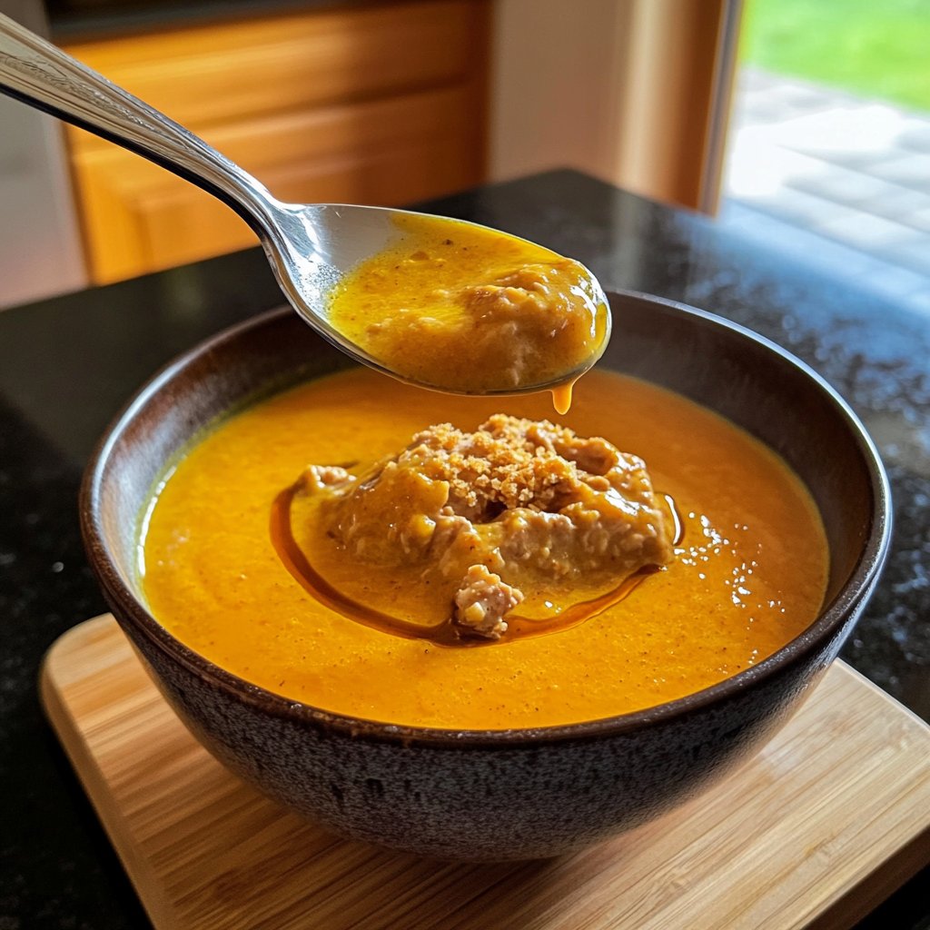 Kürbissuppe mit Kürbiskernöl