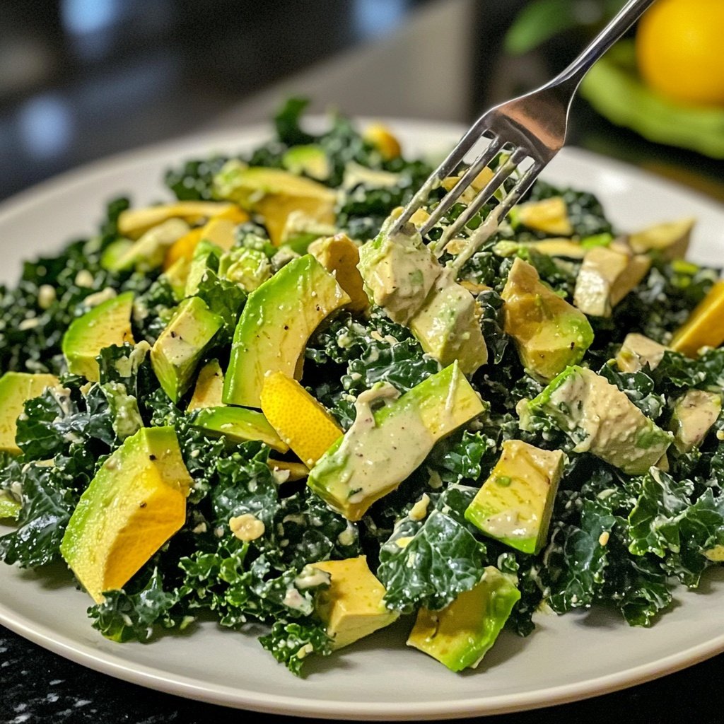 Chopped Kale Power Salad mit Zitronen-Tahini-Dressing