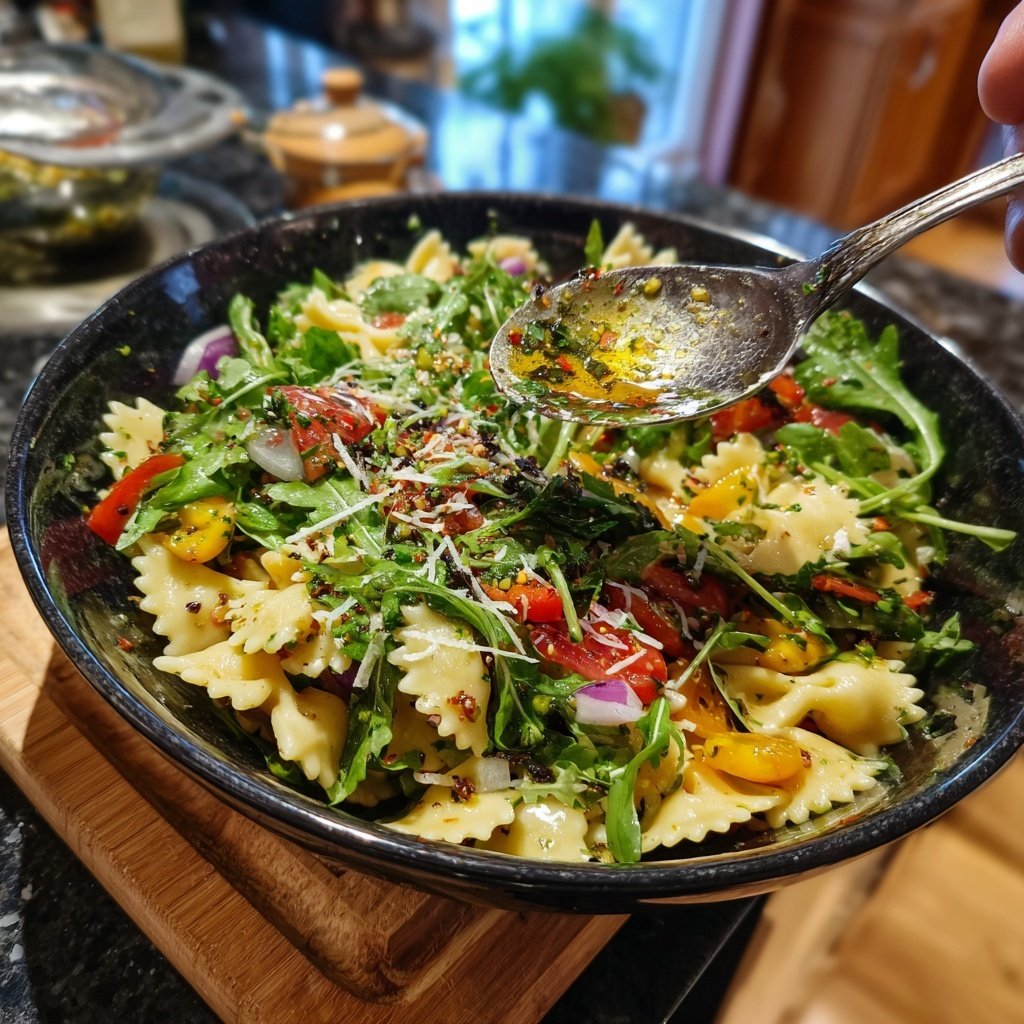 Mediterraner Nudelsalat Mit Rucola