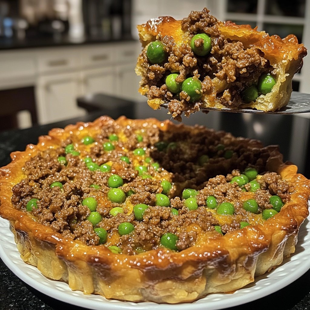 Hackfleisch Pfanne mit Erbsen