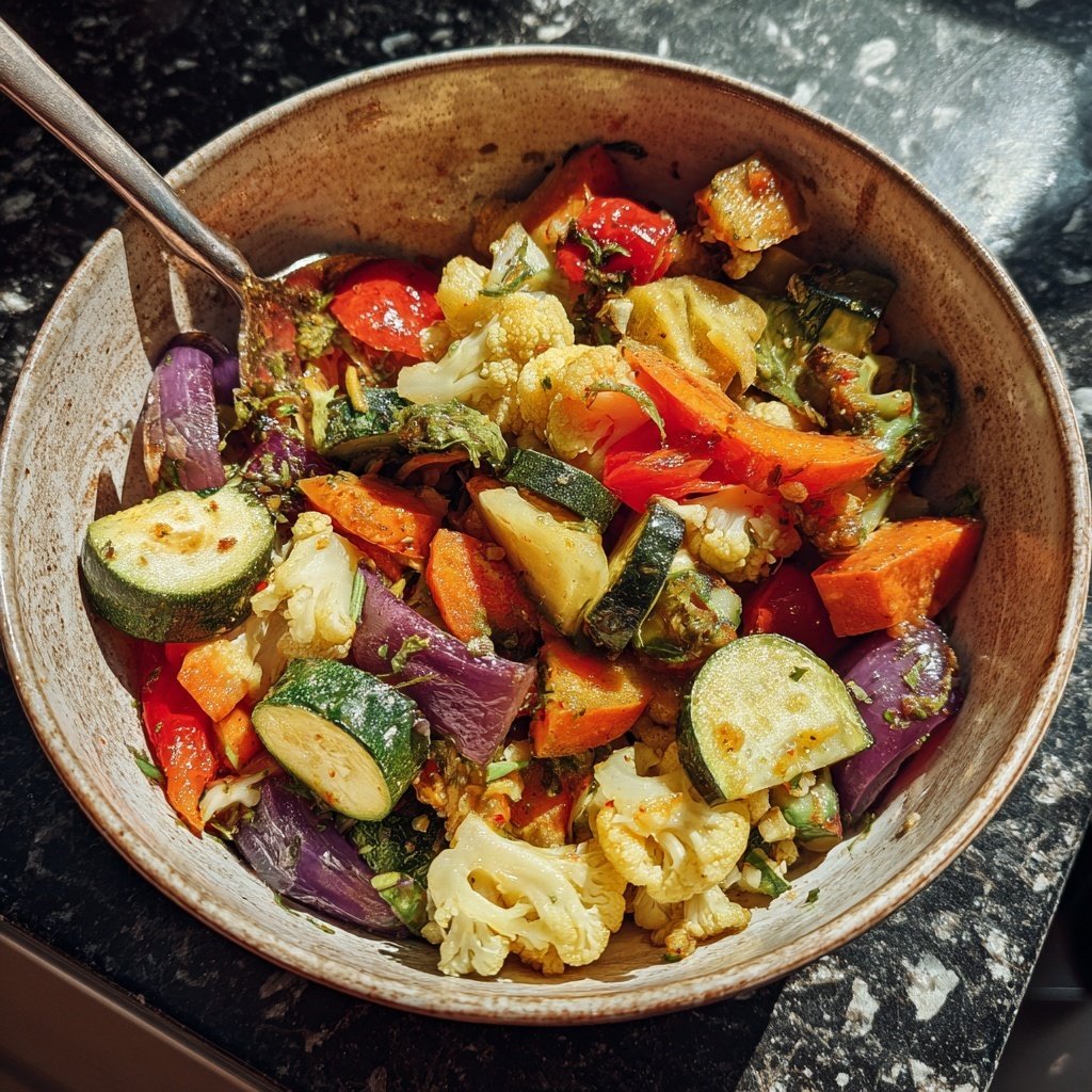 Abendessen mit Gemüsepfanne und Reis