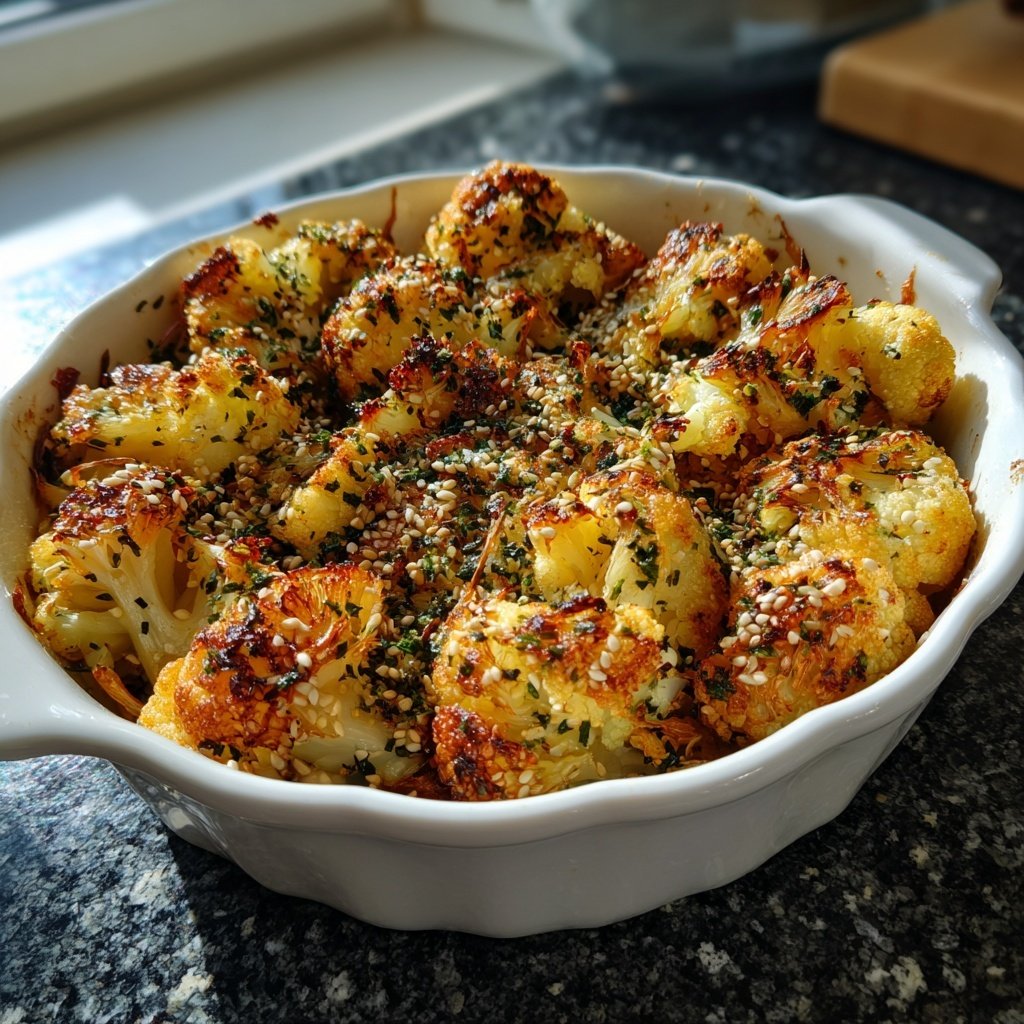 Blumenkohl mit Sesam aus dem Ofen