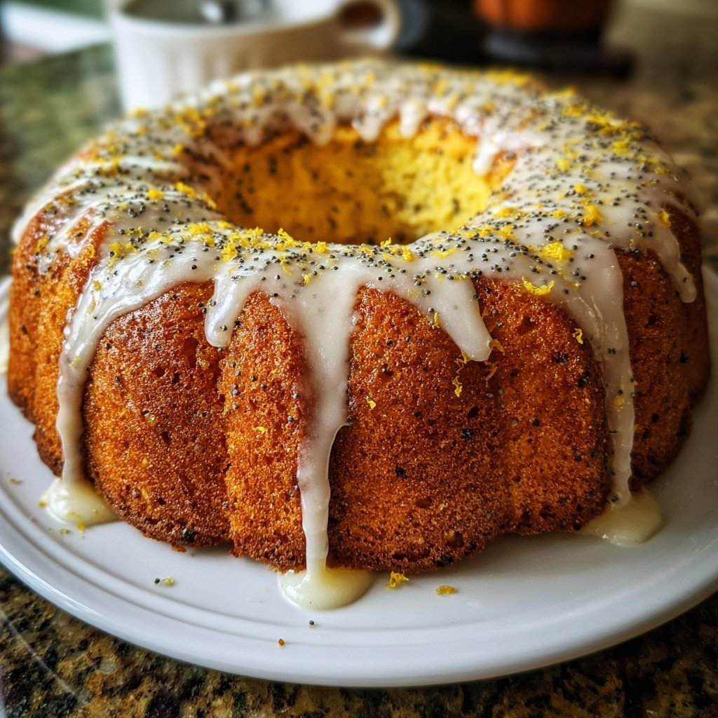 Zitronenkuchen mit Mohn