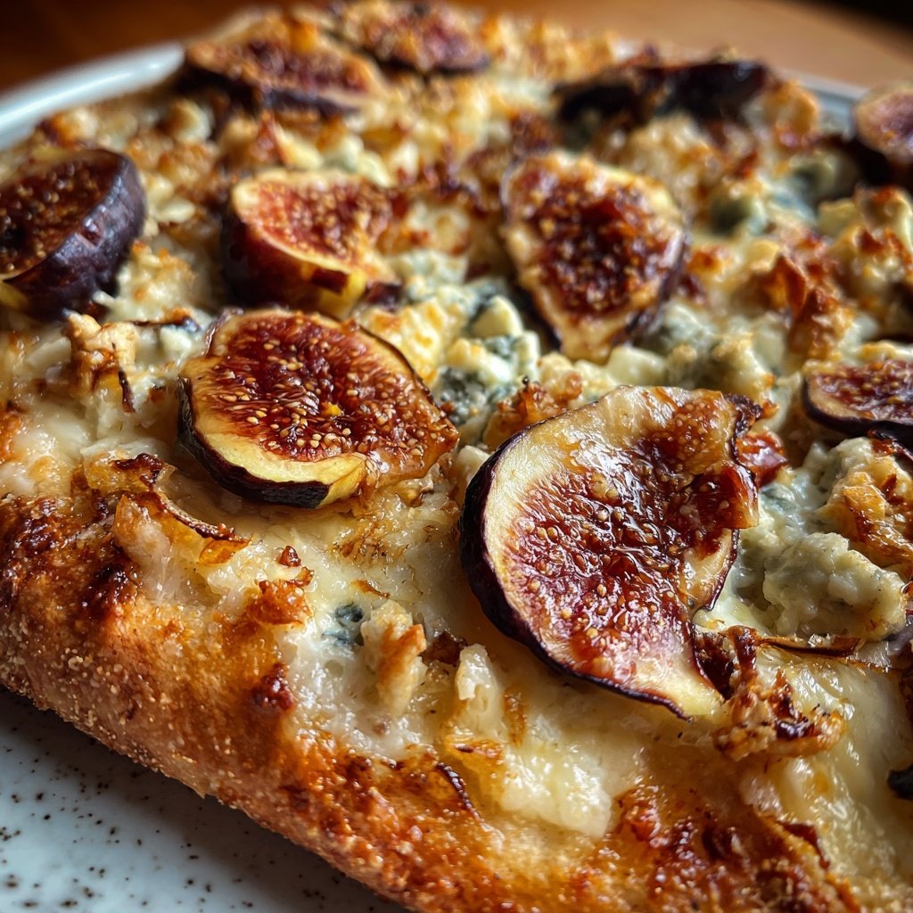 Pizza mit Feigen und Gorgonzola