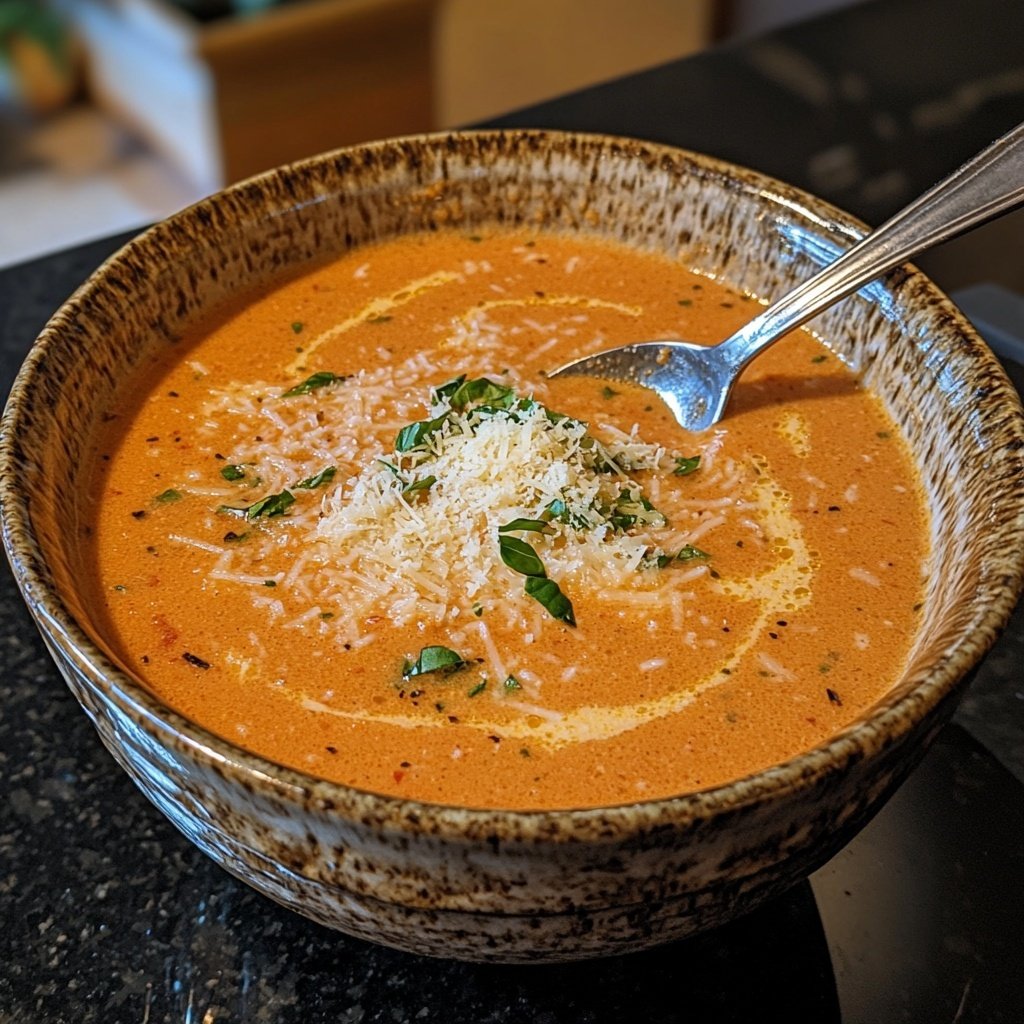 Tomatensuppe mit Parmesan