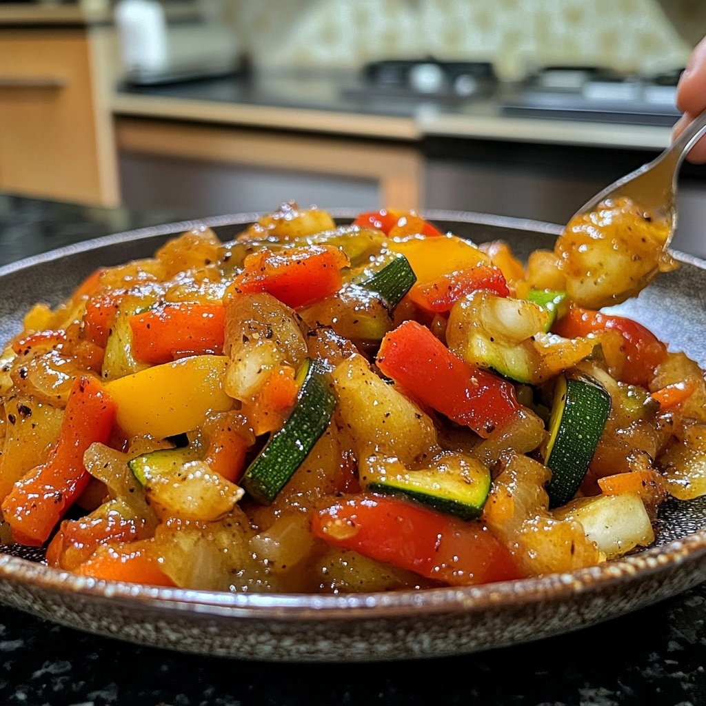 Gemüsepfanne mit Knoblauch